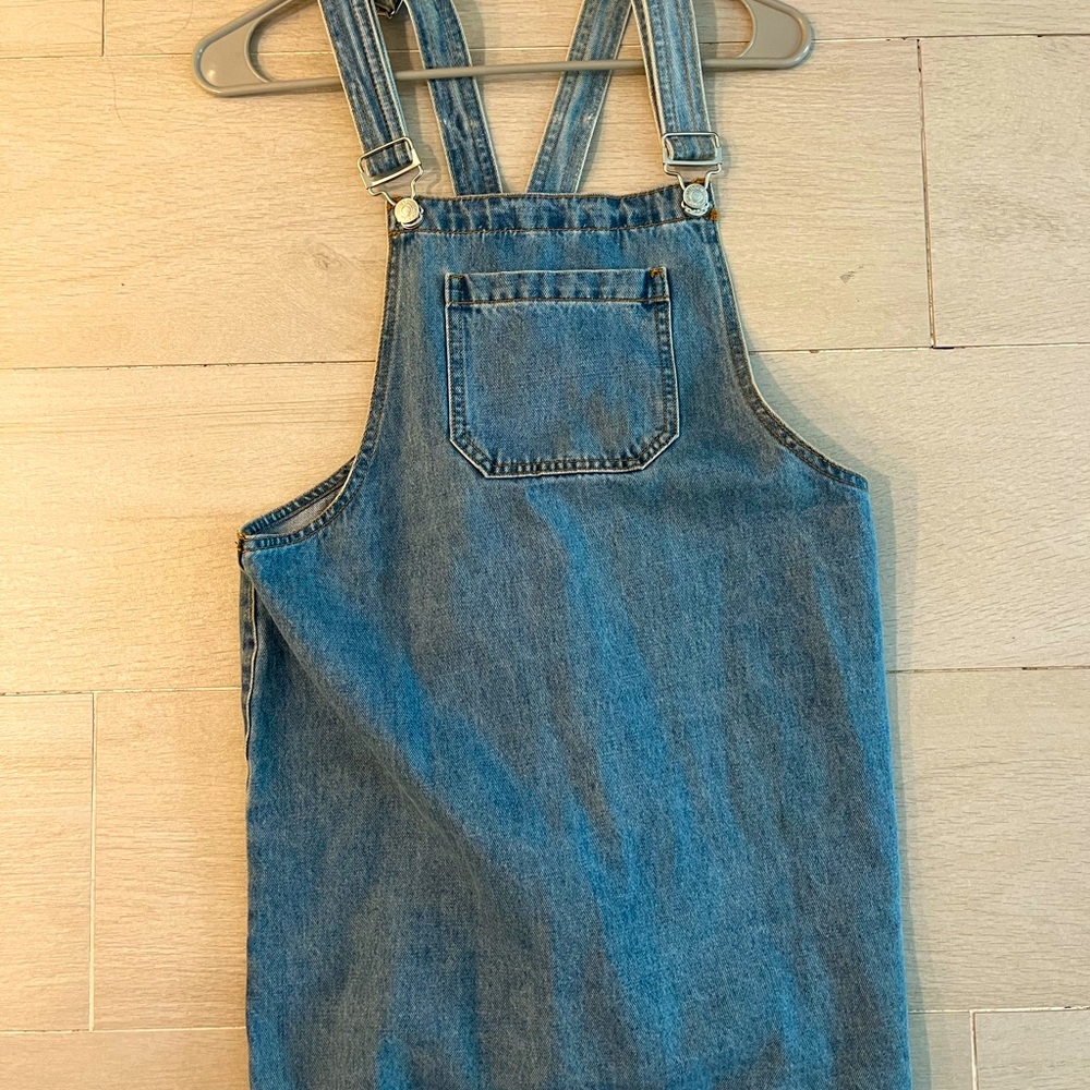 Denim overall dress